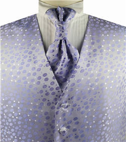 Lavender Dot Classical Bridegroom Waistcoat+Cravat+Hanky