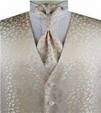 Light Beige Dot Classical Bridegroom Waistcoat+Cravat+Hanky