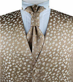 Chocolate Dot Classical Bridegroom Waistcoat+Cravat+Hanky