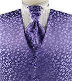 Purple Dot Classical Bridegroom Waistcoat+Cravat+Hanky