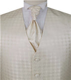 Ivory Chequer Dress/Bridal Waistcoat+Cravat+Hanky