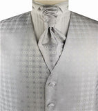 Silver Chequer Dress/Bridal Waistcoat+Cravat+Hanky