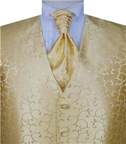 Gold waistcoat hot sale and tie