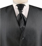 Black Dot Classical Wedding Tailored Waistcoat+Cravat+Hanky