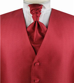 Burgundy Dot Classical Wedding Tailored Waistcoat Set