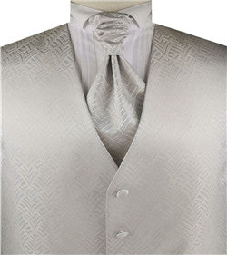 Closed Angle  Pattern Classical Tailored  Polyester Waistcoat+Cravat+Hanky