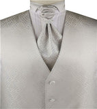 Closed Angle  Pattern Classical Tailored  Polyester Waistcoat+Cravat+Hanky