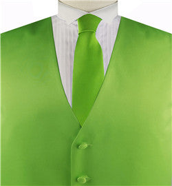 Light Green Solid Plain Classical Tuxedo/Wedding Waistcoat+Necktie+Bowtie+Hanky