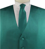 Turquoise Green Solid Plain Classical Tuxedo/Wedding Waistcoat+Necktie+Bowtie+Hanky