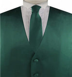 Hunter Green Solid Plain Classical Tuxedo/Wedding Waistcoat+Necktie+Bowtie+Hanky