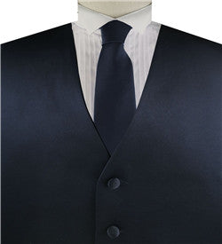 Dark Navy Solid Plain Classical Tuxedo/Wedding Waistcoat+Necktie+Bowtie+Hanky