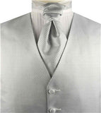 Silver Dot Classical Wedding Tailored Waistcoat+Cravat+Hanky