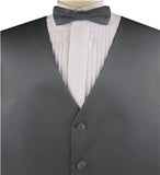 Dark Grey Classical Tuxedo/Wedding Waistcoat+Necktie+Bowtie+Hanky