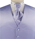 Solid Light Purple Plain Fabric Classical Tuxedo Waistcoat+Cravat+Hanky