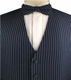 Navy and White Stripe Viscose Fashion&Classical Formal Wear Waistcoat With Bowtie