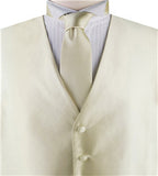 Solid Gold Shining  Classical Wedding Waistcoat+Necktie+Hanky