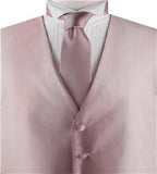 Solid Light Salmon Shining  Classical Tuxedo Waistcoat+Necktie+Hanky