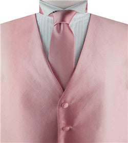 Solid Peach Shining Classical Tuxedo Waistcoat+Necktie+Hanky