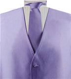 Solid Lavender Shining  Classical Wedding Waistcoat+Necktie+Hanky