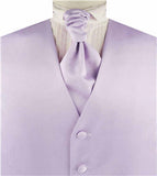 Solid Lilac Plain Fabric Classical Tuxedo Waistcoat+Cravat+Hanky