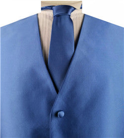 Solid Diamond Blue Shining  Classical Wedding Waistcoat+Necktie And Hanky