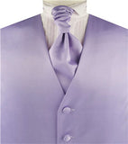 Solid Lavender Plain fabric Classical Tuxedo Waistcoat+Cravat+Hanky