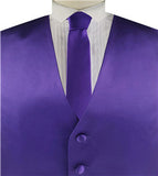 Purple Solid Plain Classical Tuxedo/Wedding Waistcoat+Necktie+Bowtie+Hanky