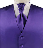 Solid Light Indigo Plain Fabric Classical Tuxedo Waistcoat+Cravat+Hanky