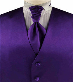 Solid Indigo Plain Fabric Classical Tuxedo Waistcoat+Cravat+Hanky