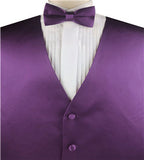 Grape Tuxedo/Wedding Waistcoat+Necktie+Bowtie+Hanky