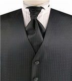 Black Chequer Dress/Bridal Waistcoat+Cravat+Hanky