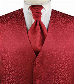 Red Leaf Classical Microfiber Waistcoat+Cravat+Hanky