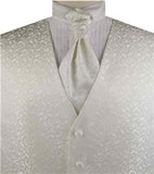 Ivory Leaf  Wedding Tuxedo Waistcoat+Hanky+Bowtie or Cravat