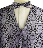 Purple Paisley Classical Wedding Waistcoat+Necktie+Bowtie+Hanky