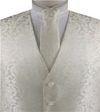 Ivory Paisley Classical Tuxedo/Wedding Waistcoat+Necktie+Bowtie+Hanky