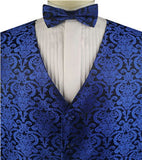 Blue Paisley Classical Wedding Waistcoat+Necktie+Bowtie+Hanky