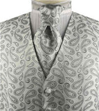 Mix Colour Smaller Paisley Classical Groomsman Waistcoat+Cravat+Hanky