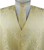 Yellow Paisley Classical Tuxedo/Wedding Waistcoat+Necktie+Bowtie+Hanky