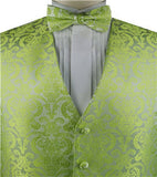 Light Green Paisley Classical Tuxedo/Wedding Waistcoat+Necktie+Bowtie+Hanky