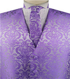 Light Purple Paisley Classical Tuxedo/Wedding Waistcoat+Necktie+Bowtie+Hanky