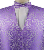 Light Purple Paisley Classical Tuxedo/Wedding Waistcoat+Necktie+Bowtie+Hanky