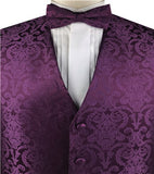 Egg Purple Paisley Classical Waistcoat+Necktie+Bowtie+Hanky for Suit/Dress