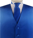 Blue Solid Plain Classical Tuxedo/Wedding Waistcoat+Necktie+Bowtie+Hanky