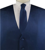 Normal Navy Solid Plain Classical Tuxedo/Wedding Waistcoat+Necktie+Bowtie+Hanky