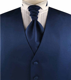 solid navy plain fabric classical dress/bridal waistcoat+cravat+hanky
