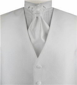 White Dot Classical Wedding V-neck Business Waistcoat+Cravat+Hanky