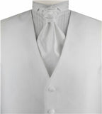 White Dot Classical Wedding V-neck Business Waistcoat+Cravat+Hanky