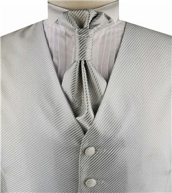 Stripe Classical Man's Custom Made Tuxedo Vest+Cravat+Hanky