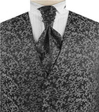 Grey Leaf Classical Microfiber Waistcoat+Cravat+Hanky