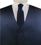 Navy Solid Plain Classical Tuxedo/Wedding Waistcoat+Necktie+Bowtie+Hanky